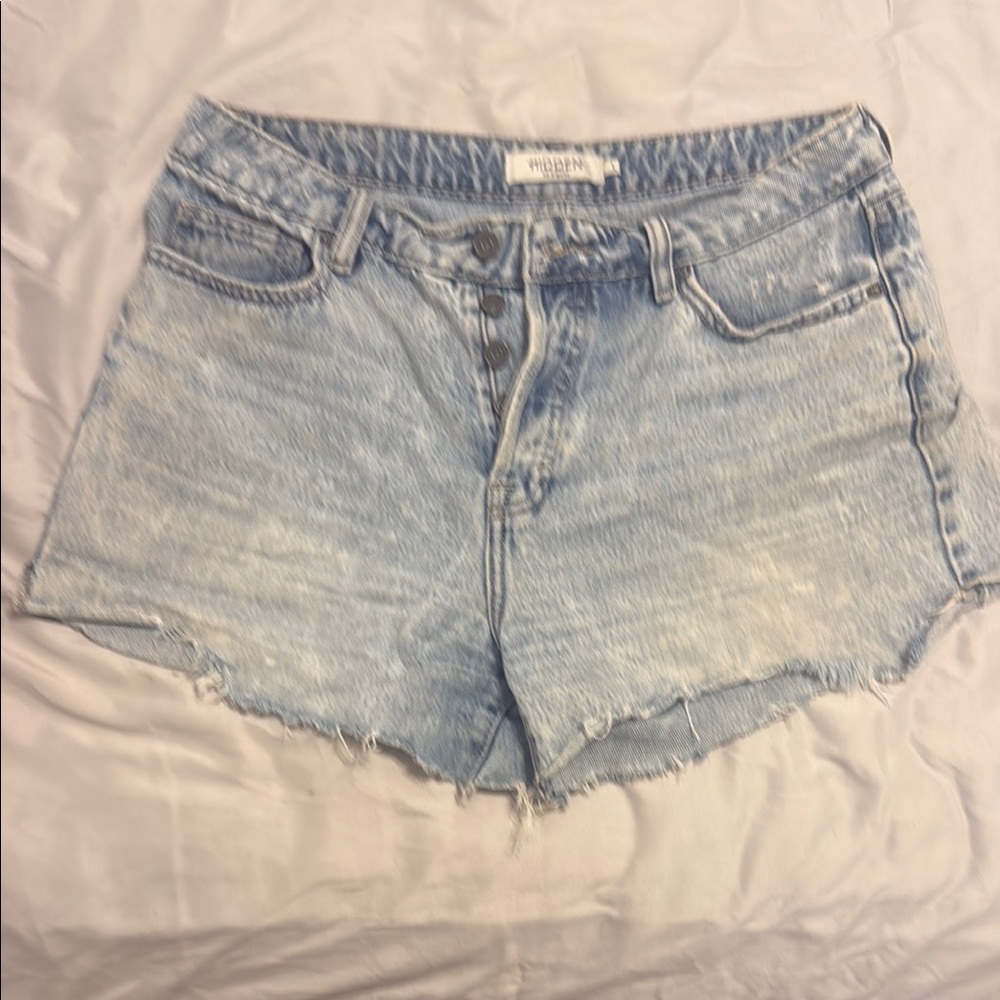 Hidden Brand Distressed Blue Jean Shorts with Stretch
